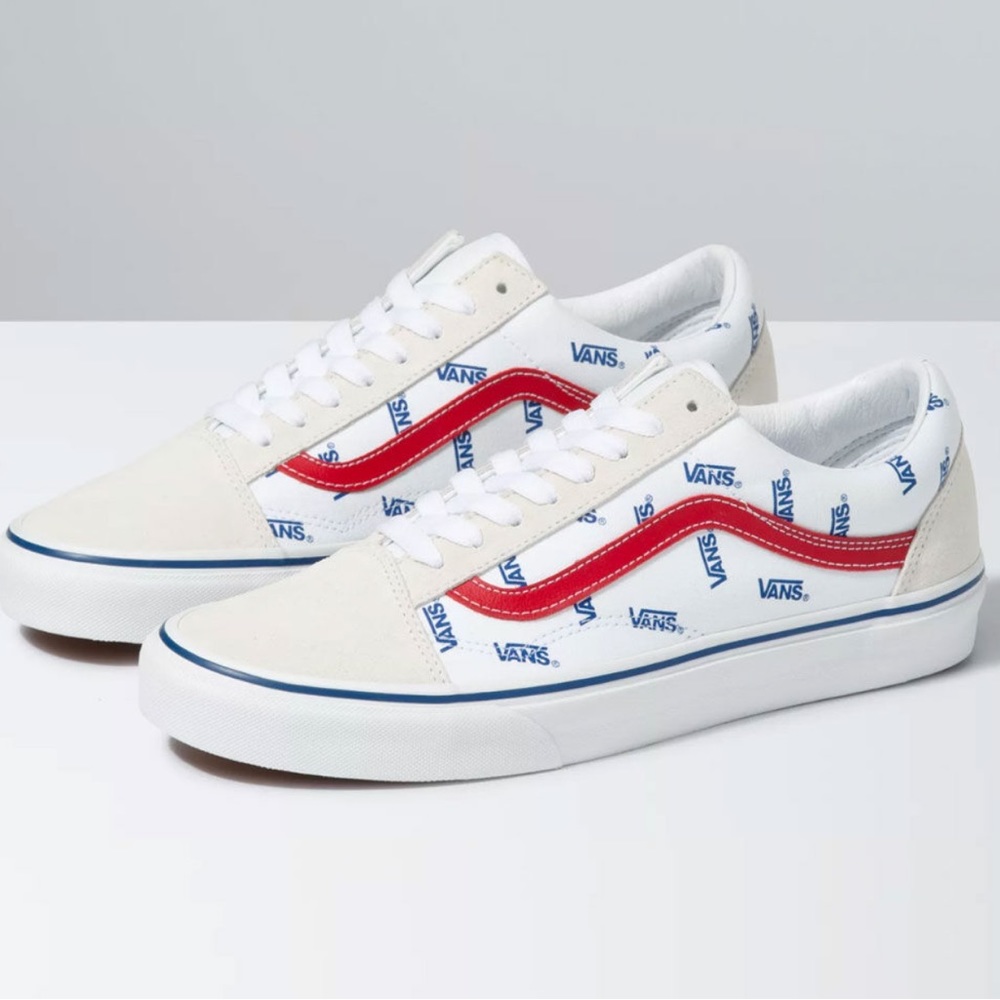 Vans Old Skool Adults' Red , White & Blue Low-Top Trainers